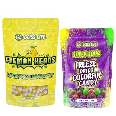Bliss Life Freeze Dried Sour 3oz Fremon Head 4oz Bundle, ASMR Pucker-Up Sour Candy, TikTok Snacks