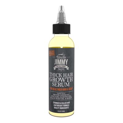 Uncle Jimmy Thick Hair Growth Serum, Hair Growth Treatment, Anti Hair Loss, Promotes Thicker, Stronger Hair for Men Women 4 Fl Oz