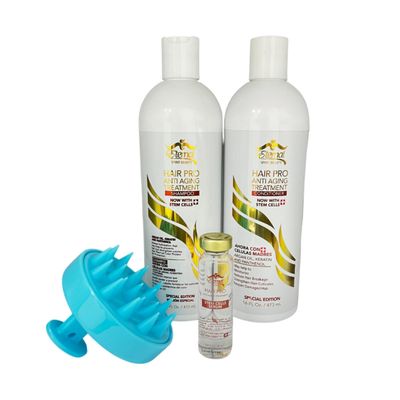 Eternal Spirit Beauty Hair Pro Anti Aging Treatment Shampoo and Conditioner, Serum, Scalp Massager Brush. Revitalize with Swiss Stem Cells, Argan Oils, Keratin. 32 Fl Oz