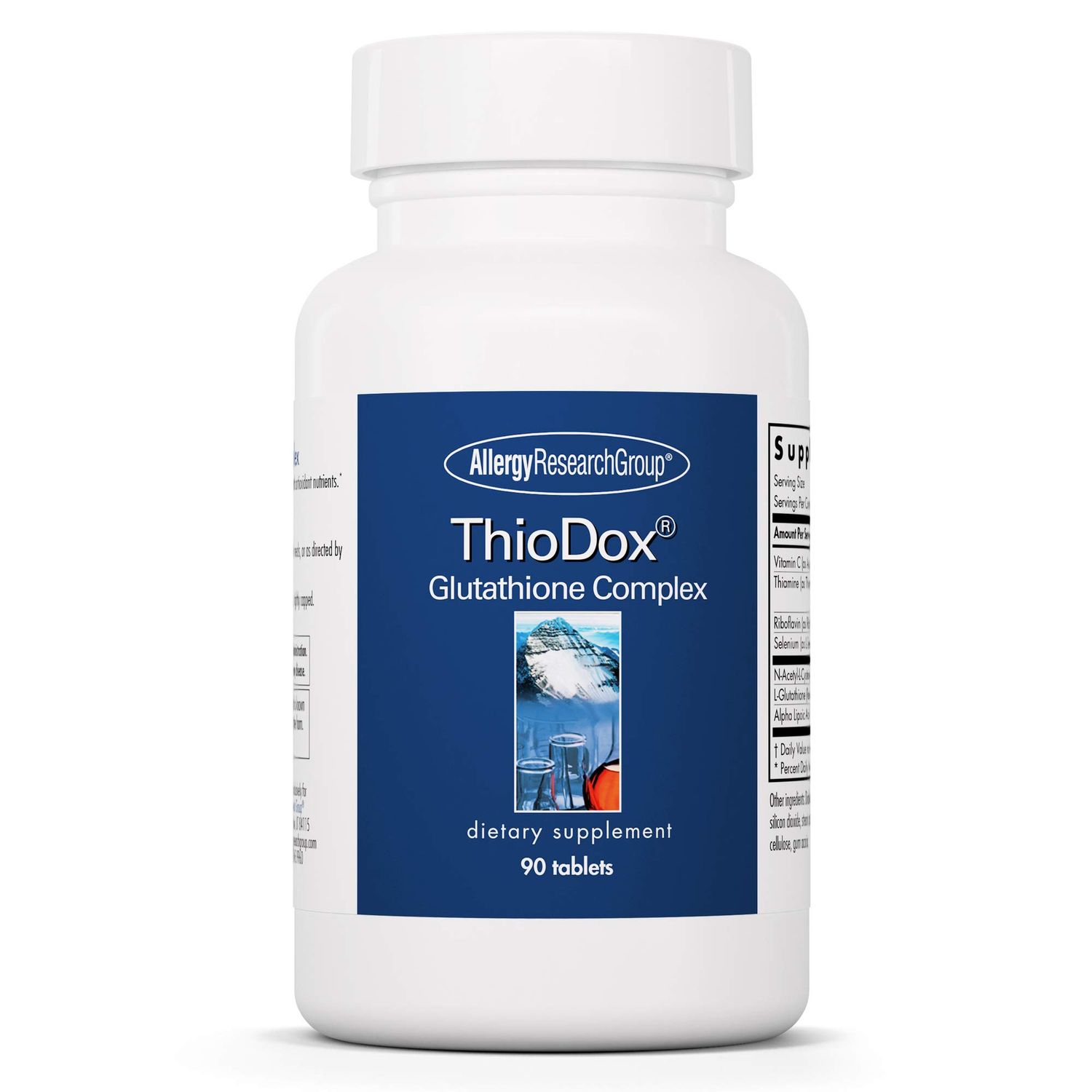 Allergy Research Group ThioDox Supplement - Glutathione Complex, L-Glutathione with Vitamin C, NAC, Alpha Lipoic Acid, Tablets - 90 Count