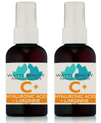 Watts Beauty Supercharged Vitamin C Serum with Moisturizing Hyaluronic Acid - Advanced Antioxidant Face and Body Serum - 4 oz