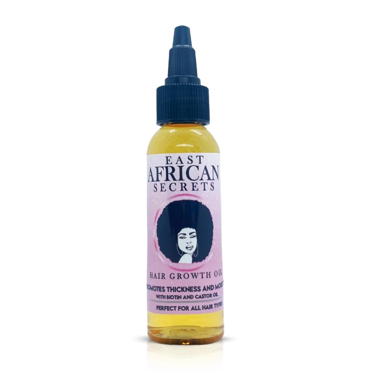 East African Secrets Rapid Hair Growth Oil, All-Natural Oil for Hair Growth, Promotes Thickness and Growth for All Hair Types, Rosemary and Peppermint Oil for Enhanced (2oz)