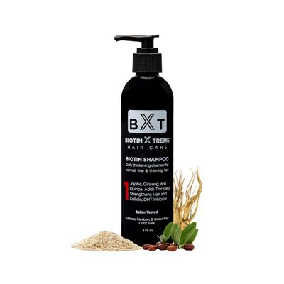 Biotin X Treme Hair Natural Shampoo for Hair Loss Thinning Hair - Color-Safe, DHT Blocker, Sulfate-Free, Paraben-Free - For Men Women - Promotes Hair Growth, Strengthens, and Thickens - 16 oz