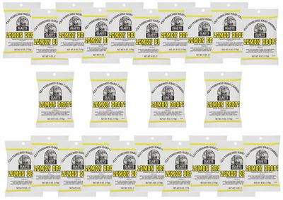 Claey&#39;s Candies Lemon Drops - Old Fashioned Hard Candy - 100 Percent Naturally Lemon Flavor - Fat-Free - 6 Ounce - 24-Pack