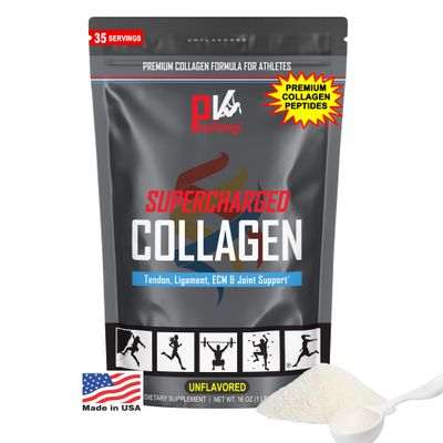 PhysiVantage Supercharged Collagen Peptides Powder - Hydrolyzed Collagen for Joint, Tendon, Ligament, Skin Health Support - Unflavored, Keto, Paleo, 16oz Enhanced with Vitamin C, BCAAs, Grass-Fed