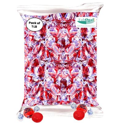 FabQual Pack of Sugar Free Fiery Cinnamon Hard Candy Discs -1 lb Bag Individually Wrapped Cinnamon Flavored Gourmet Candies (16oz)