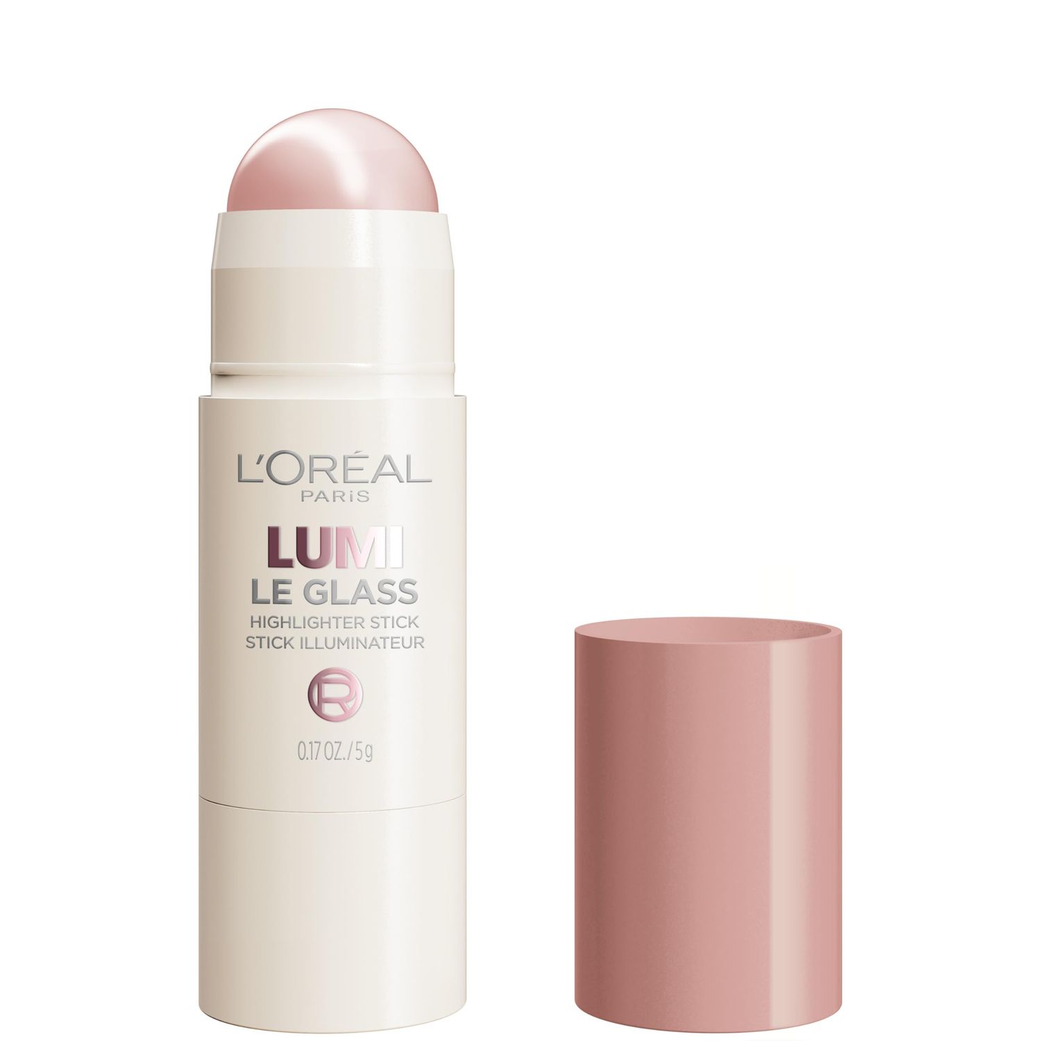 L&#39;Oreal Paris True Match Lumi Le Glass Highlighter Stick, Reflective, Translucent, Glassy Highlighter for Face and Body, 620 Pink Ballet, 0.25 Oz