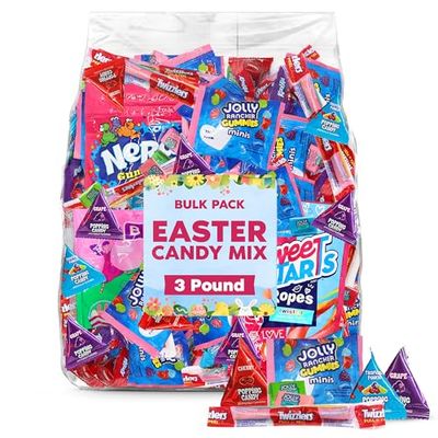 Easter Candy Bulk Variety Mix - 3 LB Assorted Fruity and Chewy Candy for Egg Hunts, Easter Basket Fillers, Party Favors, and Springtime Celebrations