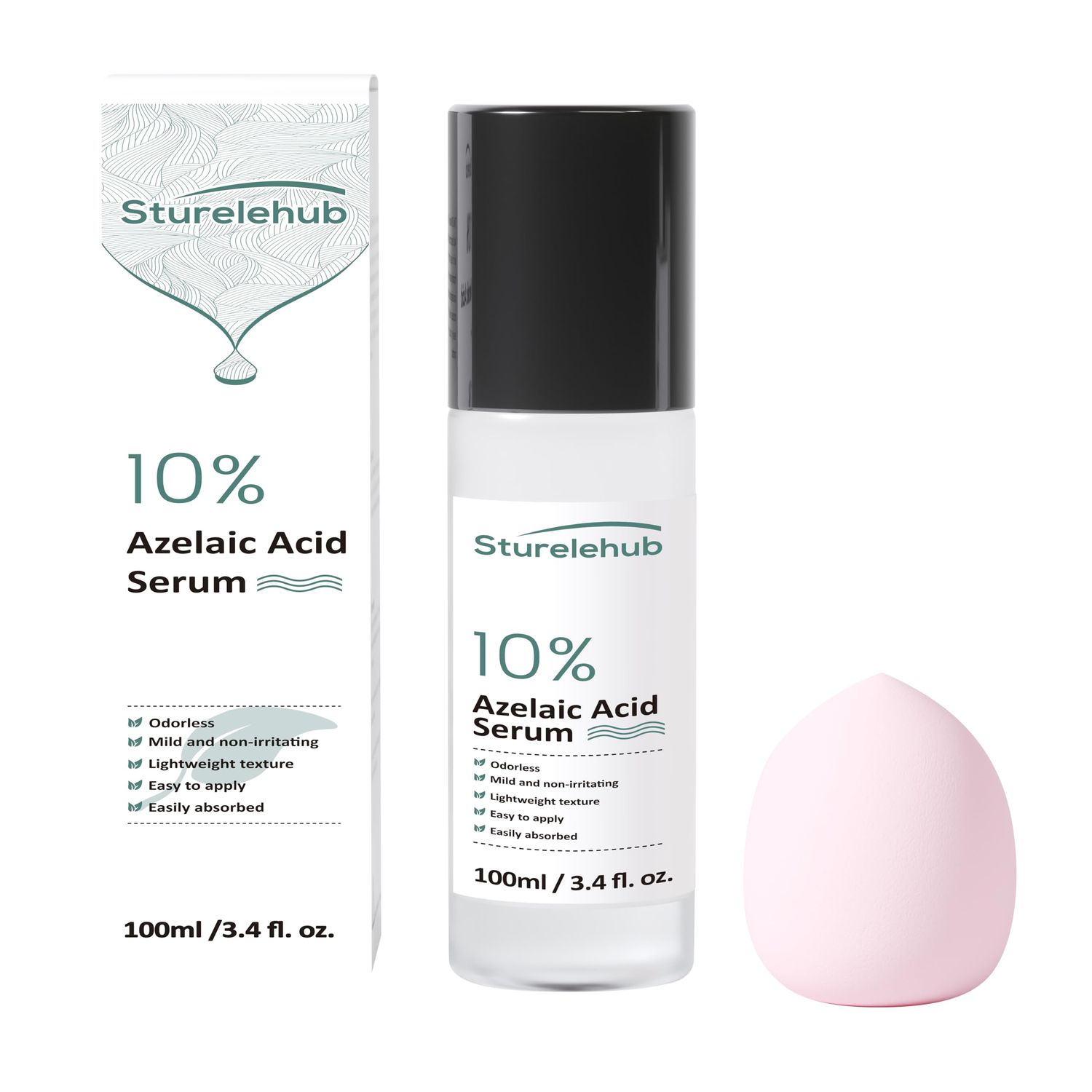 Azelaic Acid 10 Serum, 3.4 fl. oz. 100ml, Azelaic-Acid-Serum For Reducing Facial Redness And Face