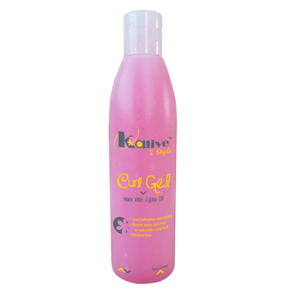 KALIVE Curl Gel 8 oz - Defines Curls, Waves, and All Hair Textures for Women, Natural or Permed, for Curly Hair