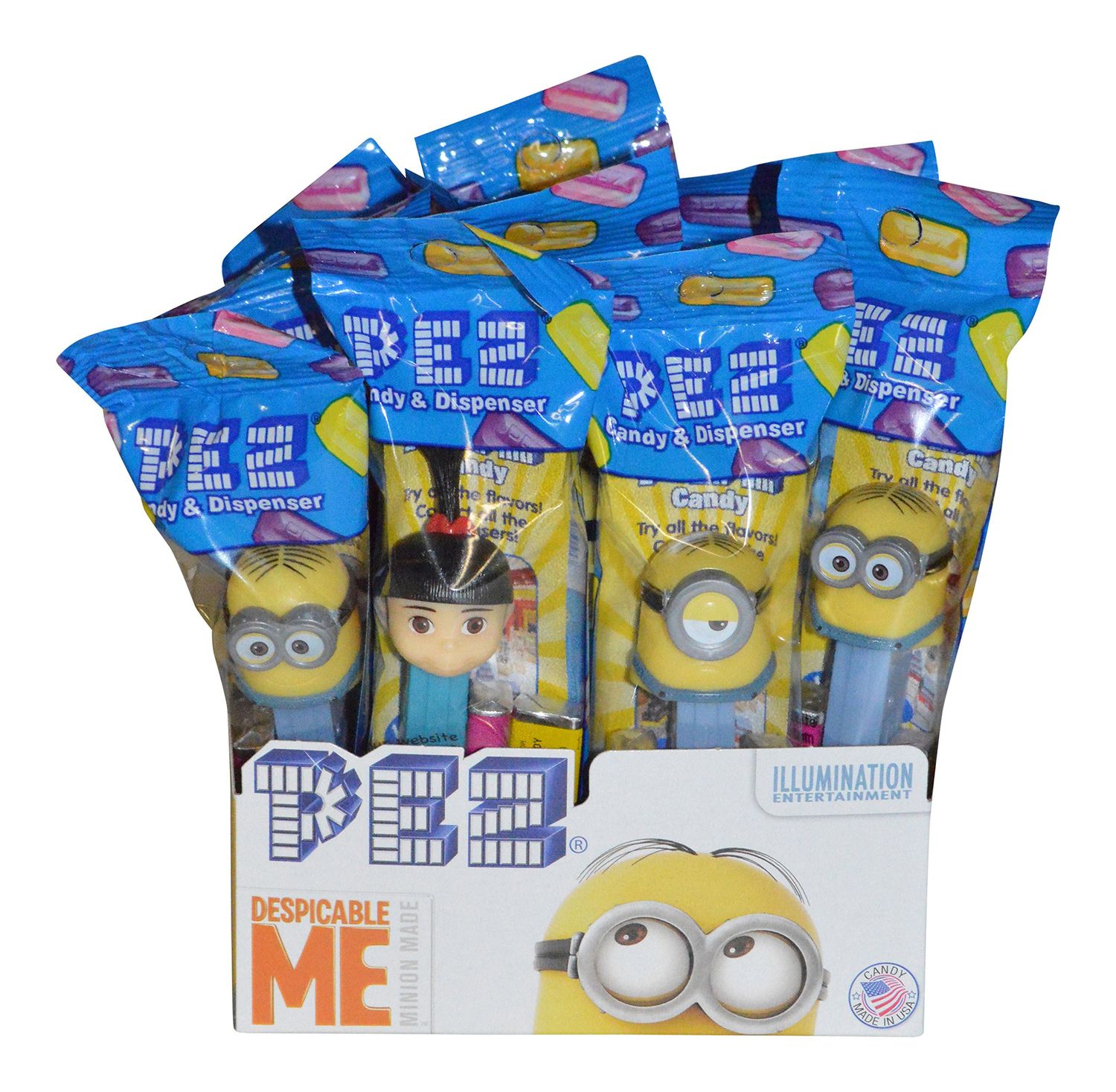 PEZ Candy Minions assorted fruit (Pack of 12)