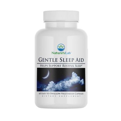 Nature&#39;s Lab Gentle Sleep Aid 60ct (30 Day Supply) - Melatonin, GABA, L-Theanine, Valerian Root, Chamomile and More