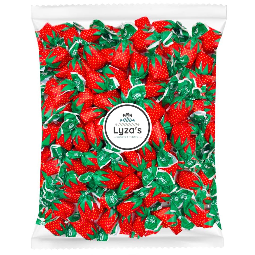 Arcor Strawberry Bon Bons - Classic Filled Hard Candy - Bulk Bags by Lyza&#39;s Sweets Treats (2 Pounds)