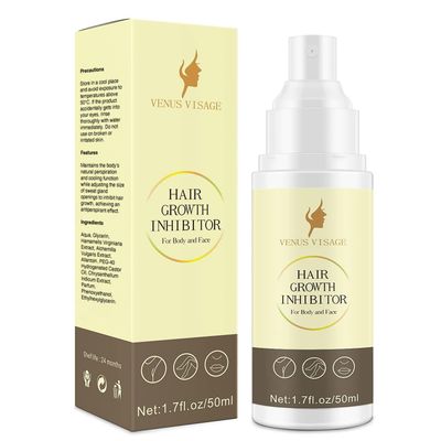 &quot;Venus Visage Hair Inhibitor, Moisturizing Permanent Spray, Soothing Hair Growth Inhibitor for Face, Underarms, Legs More, After Wax Care for Women Men (50 ml)&quot;