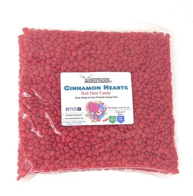 YANKEETRADERS Hearts Candy, Cinnamon, 2 Pound
