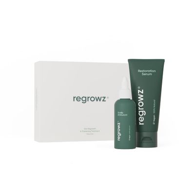 Regrowz Hair Growth Thickening Treatment Set - Advanced Scalp Stimulant Restoration Serum - Natural Anti Hair Loss Thinning Care, Promote Fullness Thickness for Men Women - 3 Month Supply
