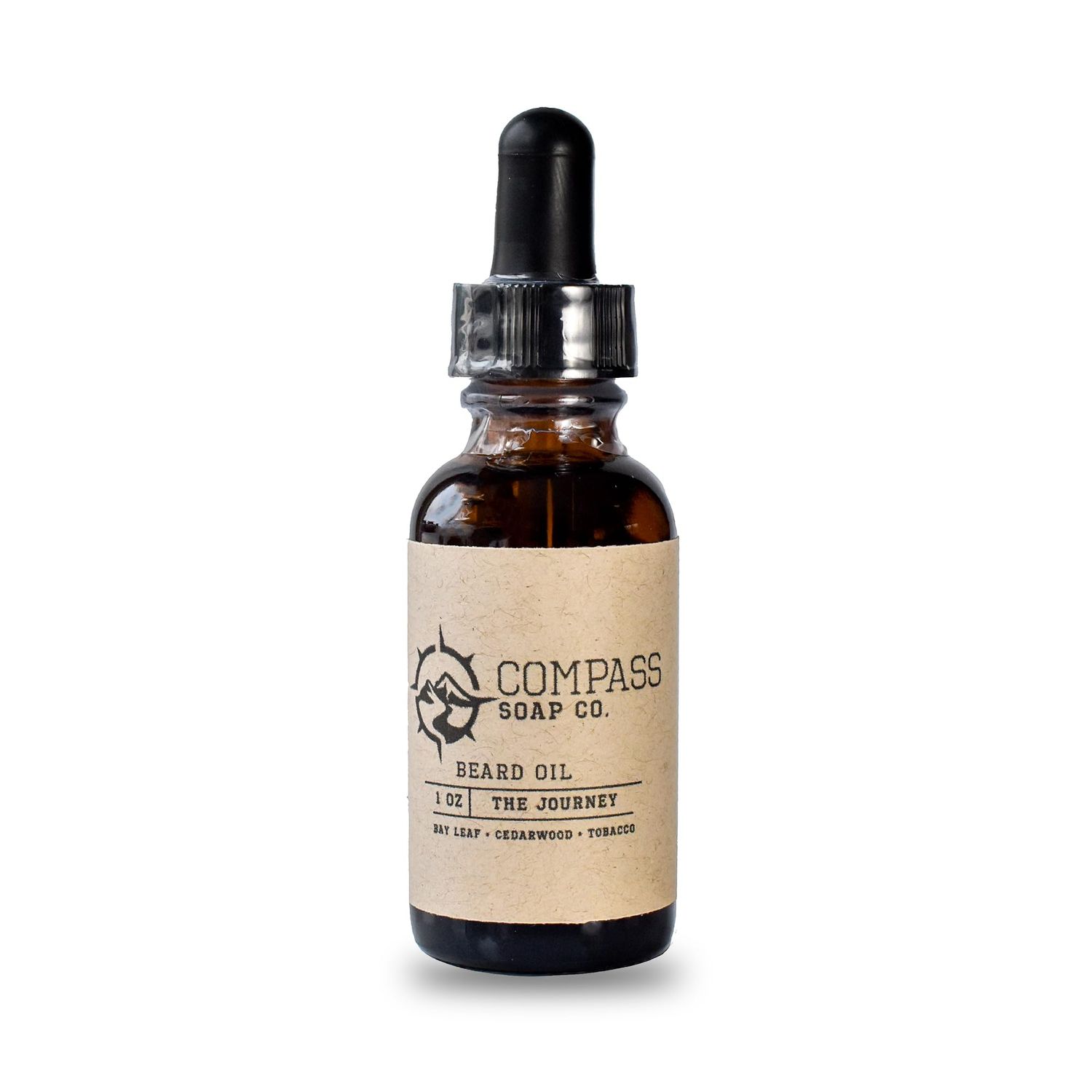 Compass Soap&#39;s The Journey - Natural Beard Oil for Men Beard Oil for Nourishment and Hydration Infused with Bay Leaf, Cedarwood Tobacco Best Beard Growth Oil for Men 1 fl. oz.