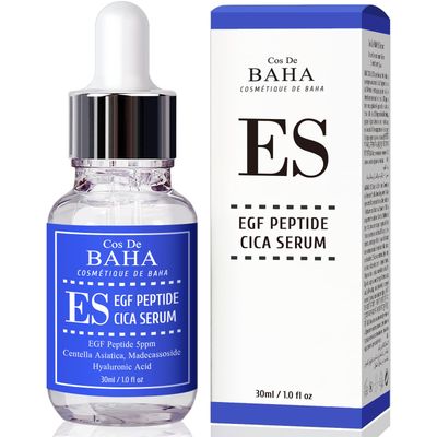 EGF Peptide-Enriched Facial Serum with Cica (Centella Asiatica) - Hydrating Soothing Formula for Revitalized Skin Appearance, 1 Fl Oz (30ml)
