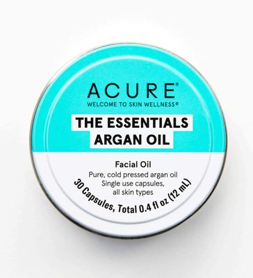 Acure The Essentials Argan Oil Capsules Certified Organic Pure Cold Argan Oil, Single Use Capsules For All Skin Types, 30 Capsules