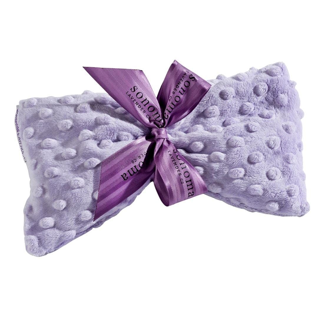 Sonoma Lavender Spa Mask, HeatableChillable Aromatherapy Eye Pillow with Lavender Infused Flaxseed Insert, Eye Compress for Stress Relief with Removable and Washable Cover (Lilac Dot)