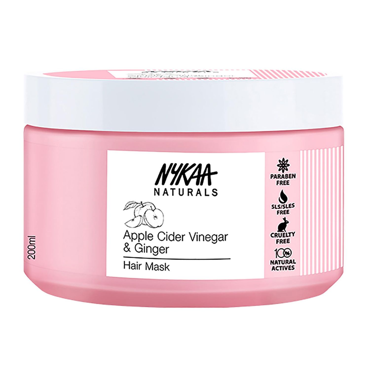 Nykaa Naturals Hair Mask, Apple Cider Vinegar and Ginger, 6.76 oz - Anti-Dandruff Hair Care for Women - Promotes Hair Growth - Safe on Colored Hair