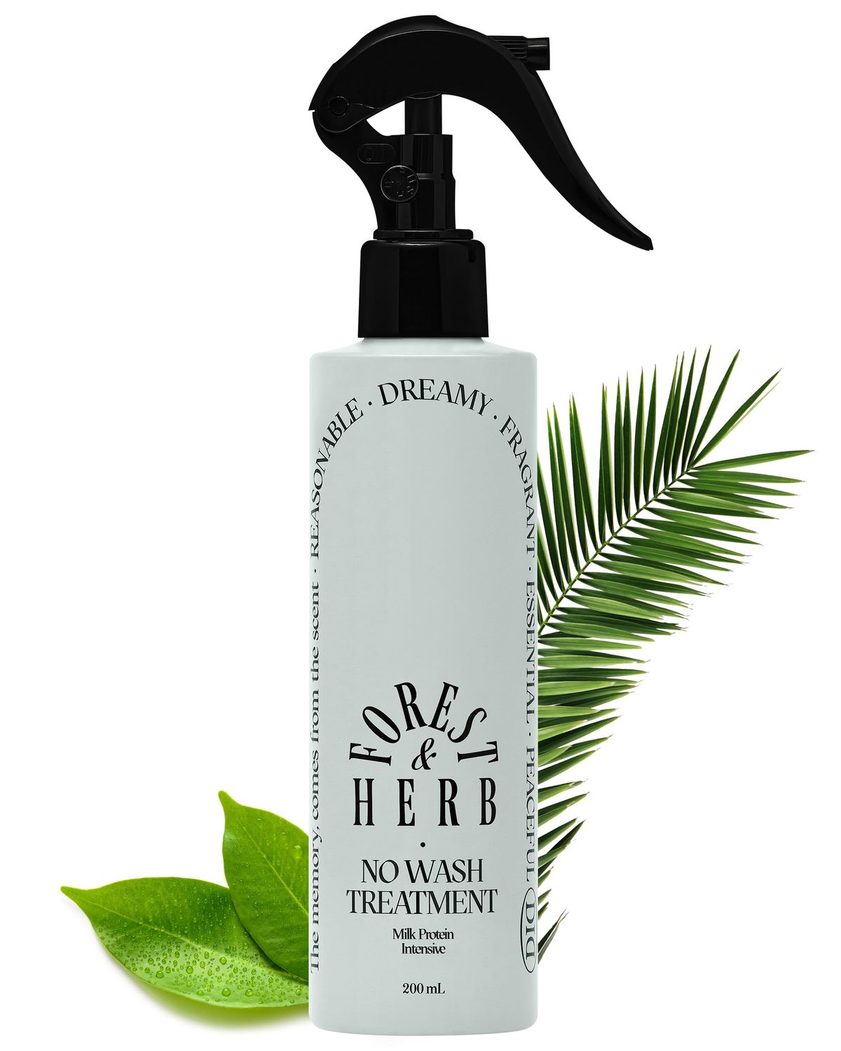 ODID Milk Protein Intensive No-Wash Treatment - Korean Hair Perfume Serum Spray - Natural Green Herb Scent - Anti Frizz Detangler Mist for Curly, Dry Damaged Hair, 6.76 fl.oz.