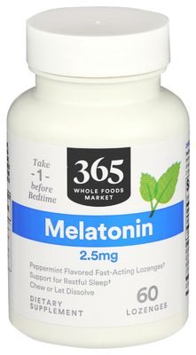 365 Everyday Value, Melatonin Lozenges 2.5mg, Peppermint Flavor, 60 CT