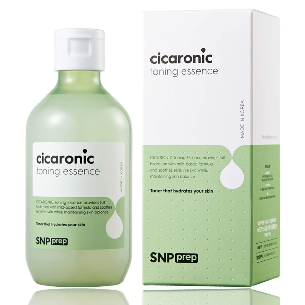 K Beauty Snp Cicaronic Toning Essence Hyaluronic Acid and Centella Asiatica Soothing and Calming for All Sensitive Skin Types Korean Daily Face Skin Care 7.4 Fl Oz