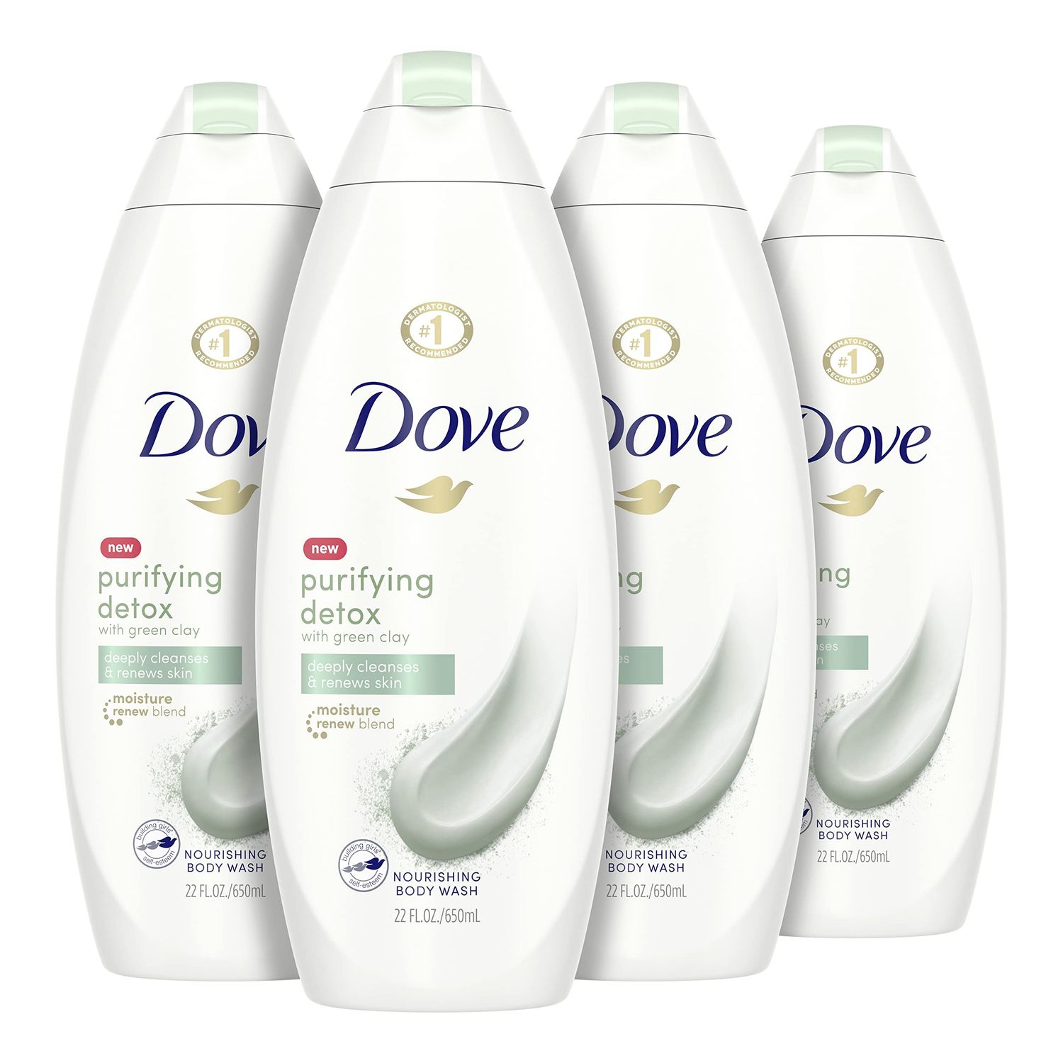 Dove Body Wash For Soft Skin Purifying Detox Cleanser That Effectively Washes Away Bacteria While Nourishing Your Skin 22 oz 4 count