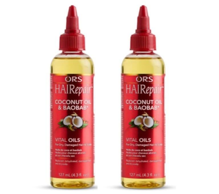 ORS HAIRepair Coconut Oil Baobab Vital Oils For Dry Damage Hair Scalp 4.3 Ounce (Pack of 2)