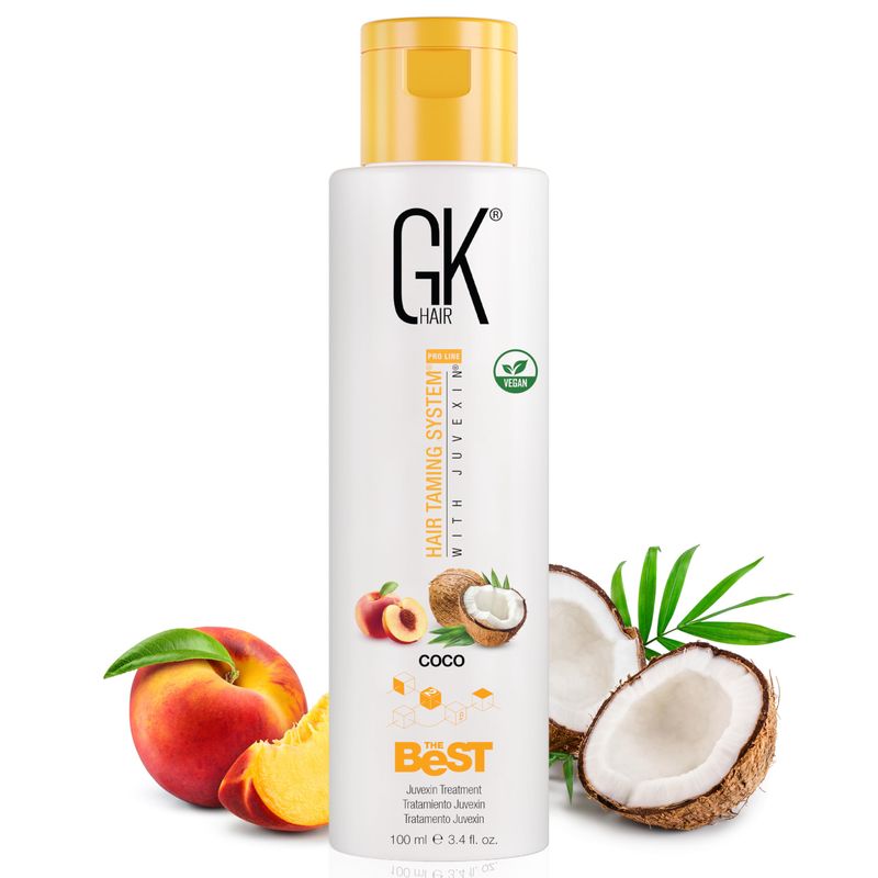 GK HAIR Global Keratin The Best COCO (3.4 Fl Oz100ml) Smoothing Keratin Hair Treatment - Professional Brazilian Complex Blowout Straightening For Silky Smooth Frizz Free Hair