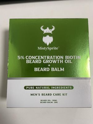 MistySprite Beard Growth Oil Beard Balm - Beard Growth Kit with 5 Concentration Biotin for Men, Natural Ingredients with Argan Oil, Jojoba Oil and Vitamin (Citrus Serenity)