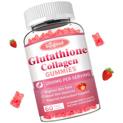 Sijigood Glutathione Collagen Gummies, Skin Brightening Anti-Aging, Supports Hair, Skin Nail Health, Glutathione Supplement for Women, Strawberry Flavor, 60 Count