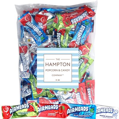 Airheads Candy Mini Bars, Assorted Flavors, 2 Pounds (Approx. 70 Pieces) Airheads Bulk Bag, Individually Wrapped Candy, Mini Airheads