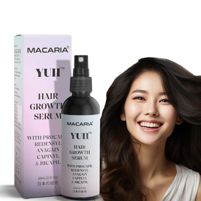 Macaria Yuii Procapil Hair Growth Serum with Redensyl Capixyl, for Anti Thinning Hair Loss, with Advanced Anagain Baicapil, Infused with Essential Vitamins Saw Palmetto, for Men Women, 2 Fl