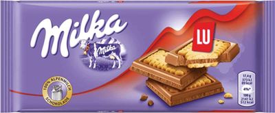 Milka Lu Cookie Milk Chocolate Bar, 3 Ounce (Pack of 18)