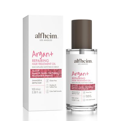ALFHEIM Argan Repairing Hair Oil Restores Strength Shine Protects Against Environmental Damage Lightweight Nourishment for Damaged Color-Treated Hair Paraben Sulfate-Free 3.38 fl.oz