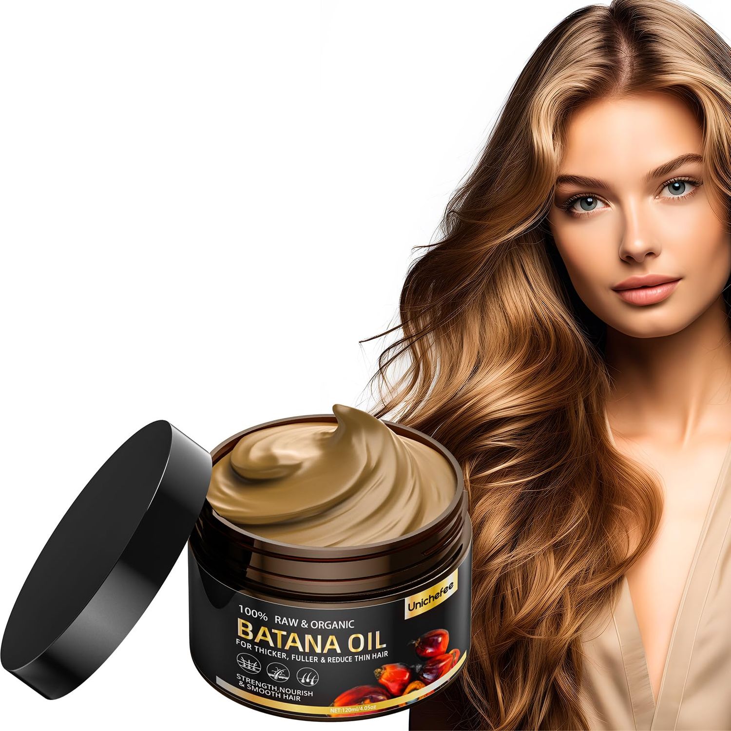 Raw Batana Oil for Hair Growth, 100 Pure Dr. Sebi Batana Oil from Honduras Unrefined Promotes Hair thickness for Men Women