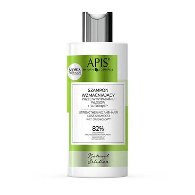 Apis Natural Cosmetics Strengthening Shampoo Anti-hair Loss NATURAL SOLUTION 3 Baicapil Volume Keracin Caffeine Men Women 300ml