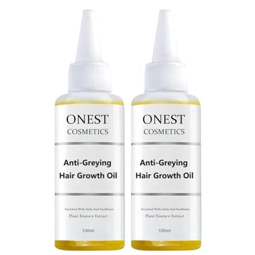 Onest Cosmetics Anti-Greying Hair Growth Oil, Onestcosmetics Anti Greying Hair Growth Oil, Rosemary Hair Oil Serum Anti Hair Loss Nourishing Serum