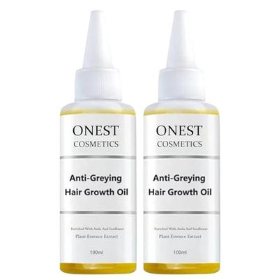 Onest Cosmetics Anti-Greying Hair Growth Oil, Onestcosmetics Anti Greying Hair Growth Oil, Rosemary Hair Oil Serum Anti Hair Loss Nourishing Serum