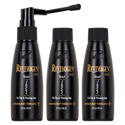Revivogen MD Scalp Therapy 3 Month Kit Thinning Hair Solution, Natural DHT Blocker Ingredients, Experience Healthier Hair Growth for Men Women with Hair Loss, 2 Fl oz, Pack of 3