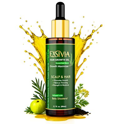 EXSIVIA Mint Rosemary Strengthening Oil with Active Bio-Complex Steam Botanical Extracts and Fast Absorption Technology - for All Hair Types, 80ml