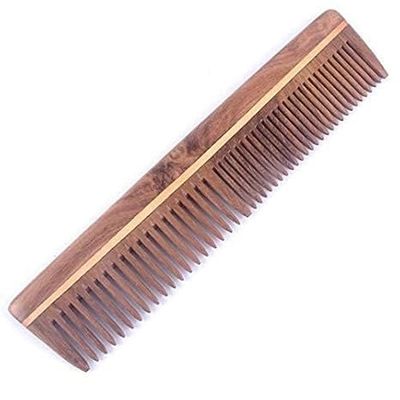 JSMA CARE Handcrafted Dual Teeth Neem Wood Comb Versatile for Curly and Wet Hair,Wide Tooth Comb for Women and Men - Non-Static and Eco-Friendly (7 inch)