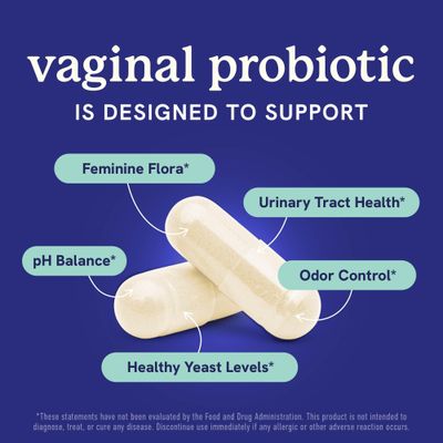 Vaginal Probiotics 50 Billion CFU for Vaginal Health pH Balance for Women Healthy Odor Yeast Balance Womens Probiotics and Prebiotics with Cranberry Extract Shelf Stable, Vegan 30 Ct
