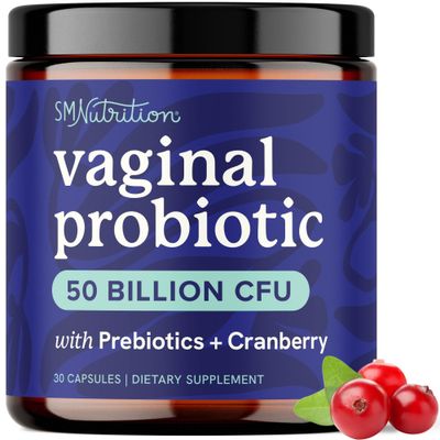 Vaginal Probiotics 50 Billion CFU for Vaginal Health pH Balance for Women Healthy Odor Yeast Balance Womens Probiotics and Prebiotics with Cranberry Extract Shelf Stable, Vegan 30 Ct