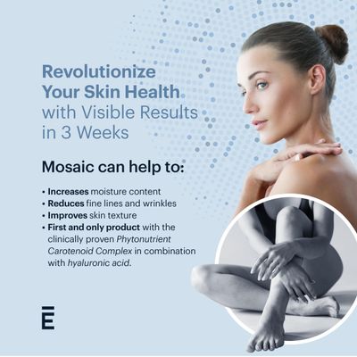 ELYSIUM Mosaic - Hyaluronic Acid Supplement - Clinically Proven - Fights Fine Lines Skin Aging - Collagen Supplement - 30-Day Supply (Vegan Softgels)