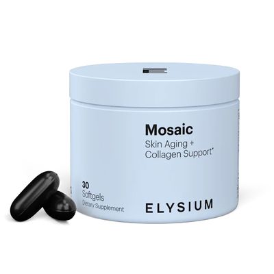 ELYSIUM Mosaic - Hyaluronic Acid Supplement - Clinically Proven - Fights Fine Lines Skin Aging - Collagen Supplement - 30-Day Supply (Vegan Softgels)