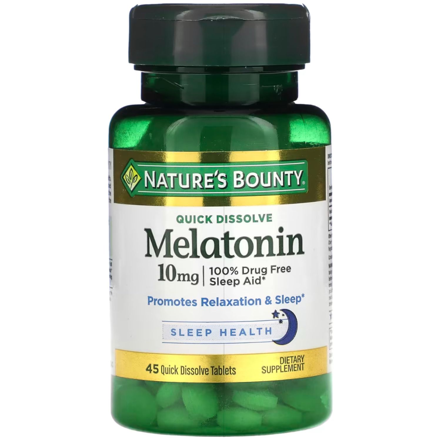 Nature&#39;s Bounty Melatonin 10 mg Quick Dissolve Tablets 45 ea (Pack of 4)