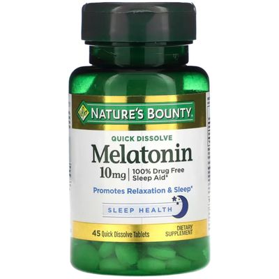 Nature&#39;s Bounty Melatonin 10 mg Quick Dissolve Tablets 45 ea (Pack of 4)